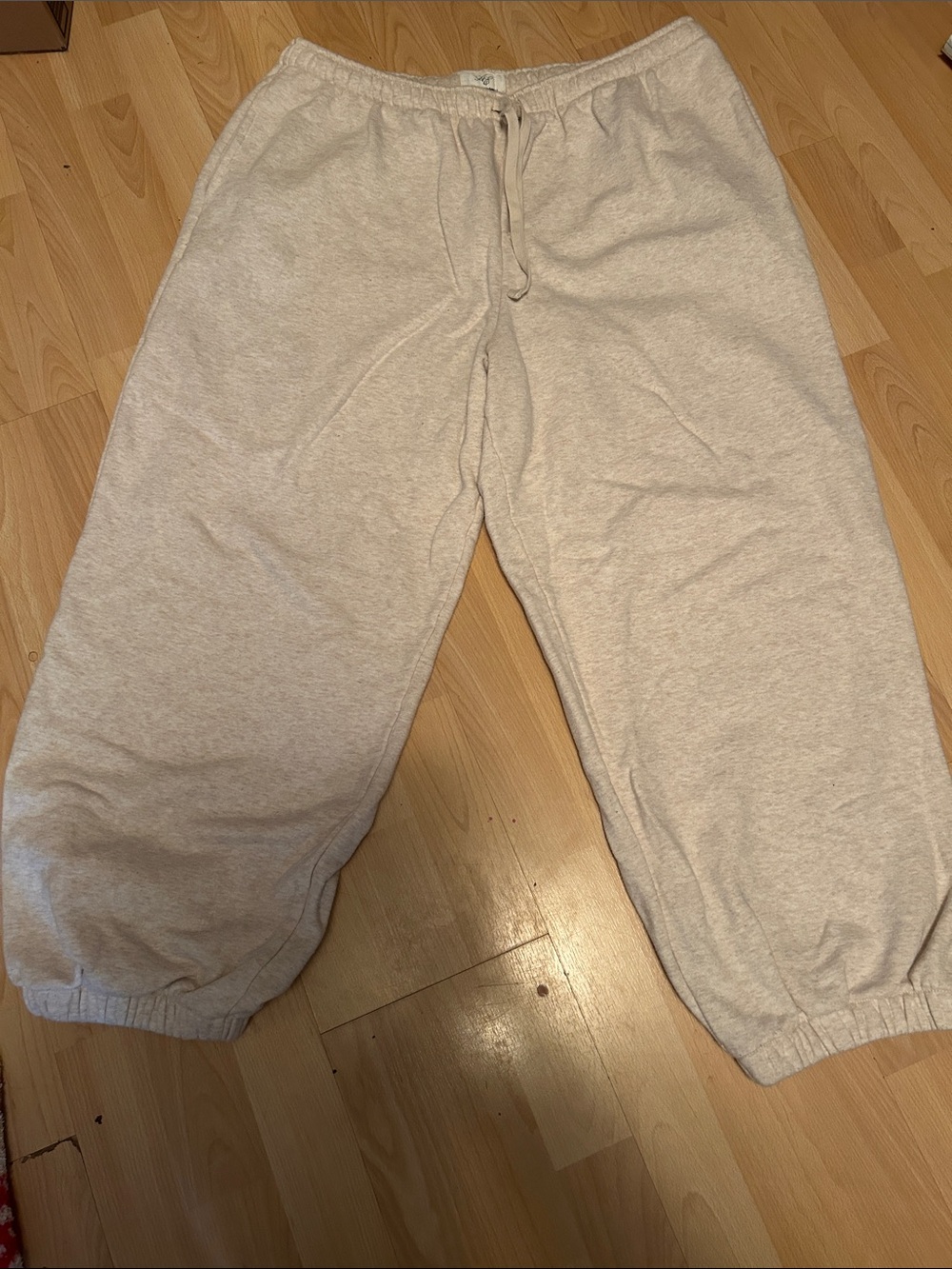 American Eagle Outfitters Light Beige Drawstring Joggers